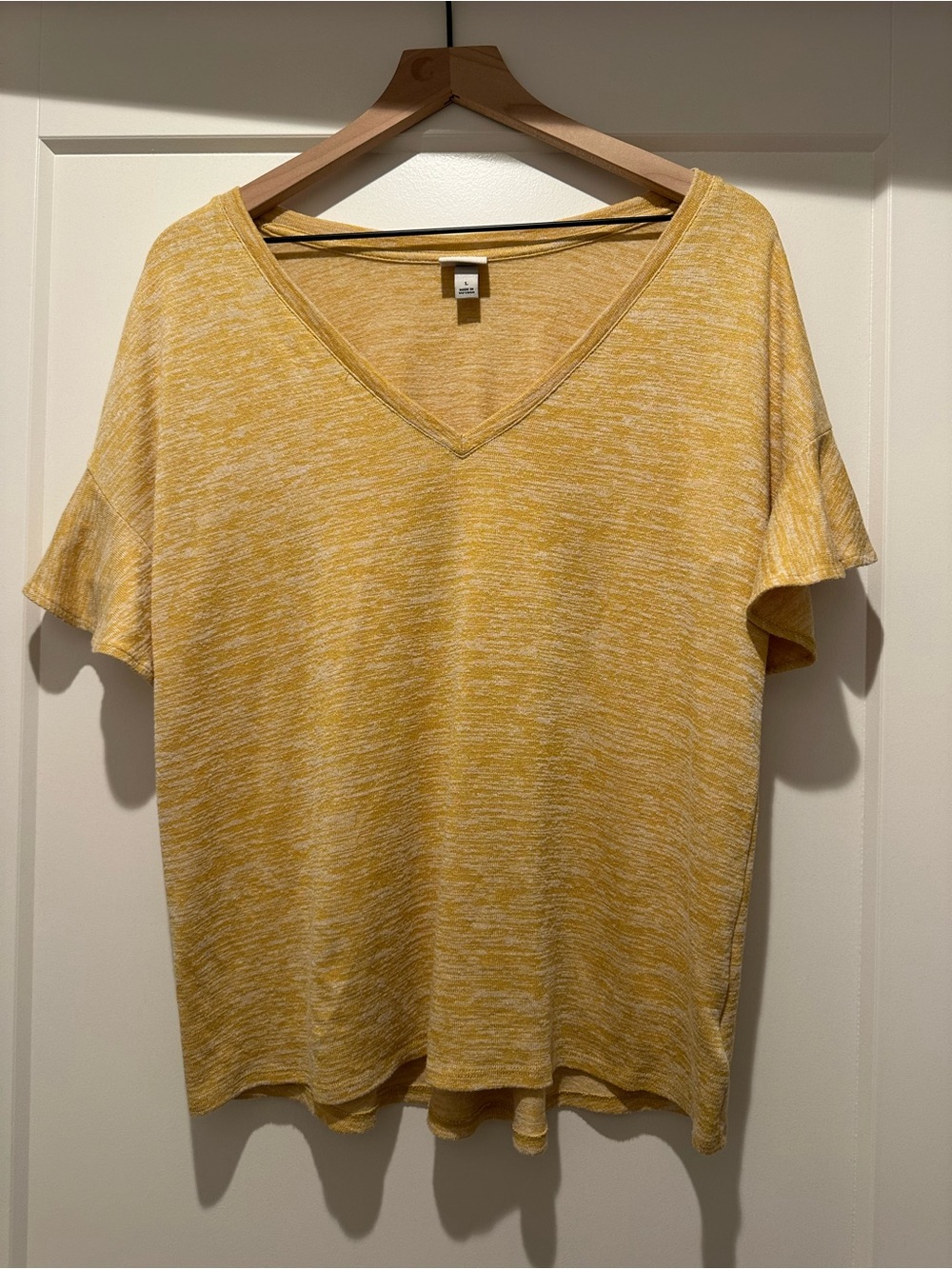 A New Day Lightweight Yellow V-Neck Women’s Top